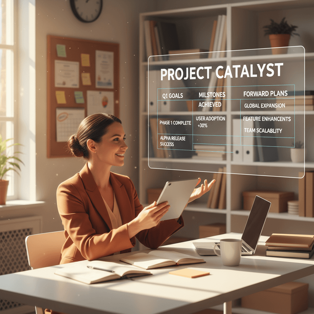 Professional reviewing personal development progress and achievements